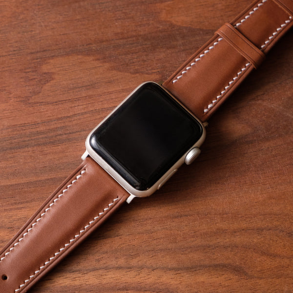Brown Leather Strap Apple Watch Wide Leather Band Inch Wide