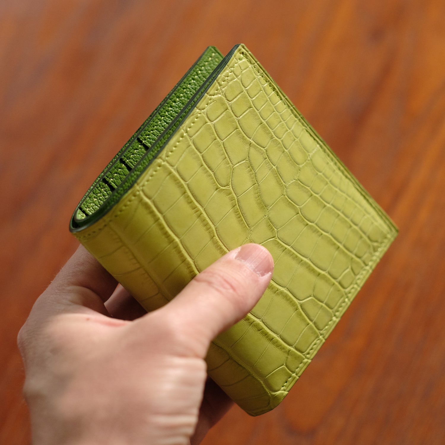 Chartreuse Alligator Bifold