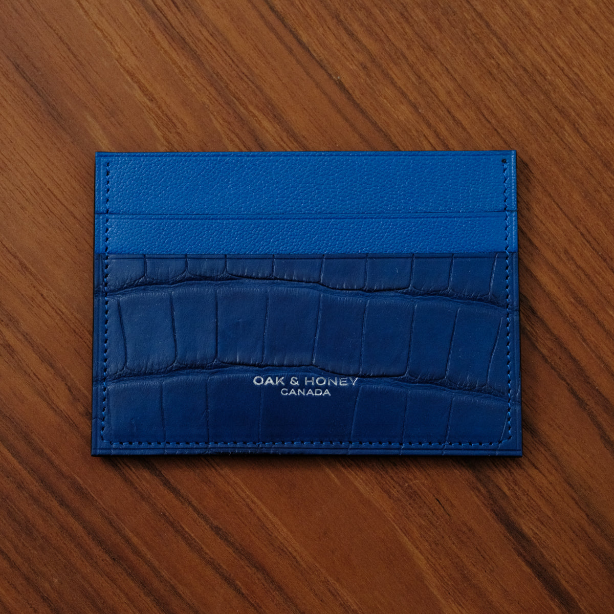 Royal Blue Alligator Accent 5 Slot Cardholder