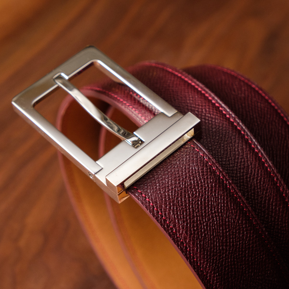 Oak and Honey Leather Goods Leather Belt Wrapped