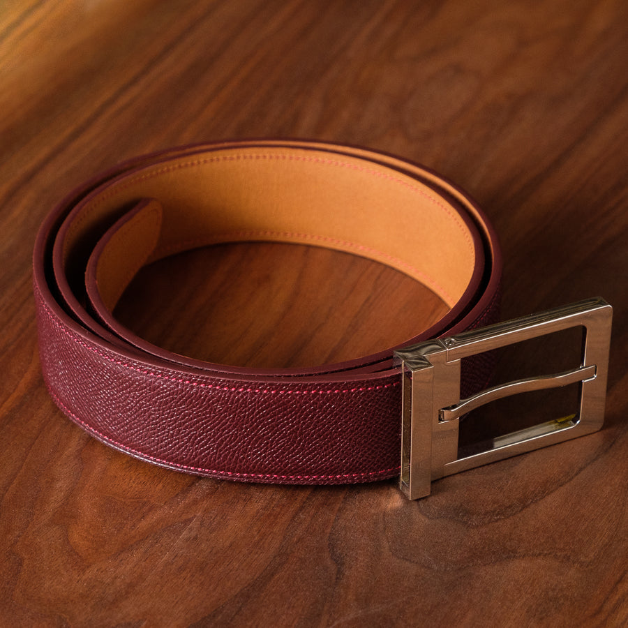 UNBRANDED EUC Honey-Colored Genuine Leather Belt 40 海外 即決-