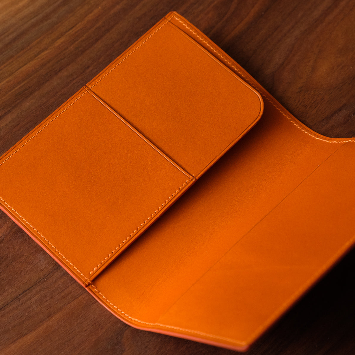 Oak and Honey Leather Goods Passport Cover Interior
