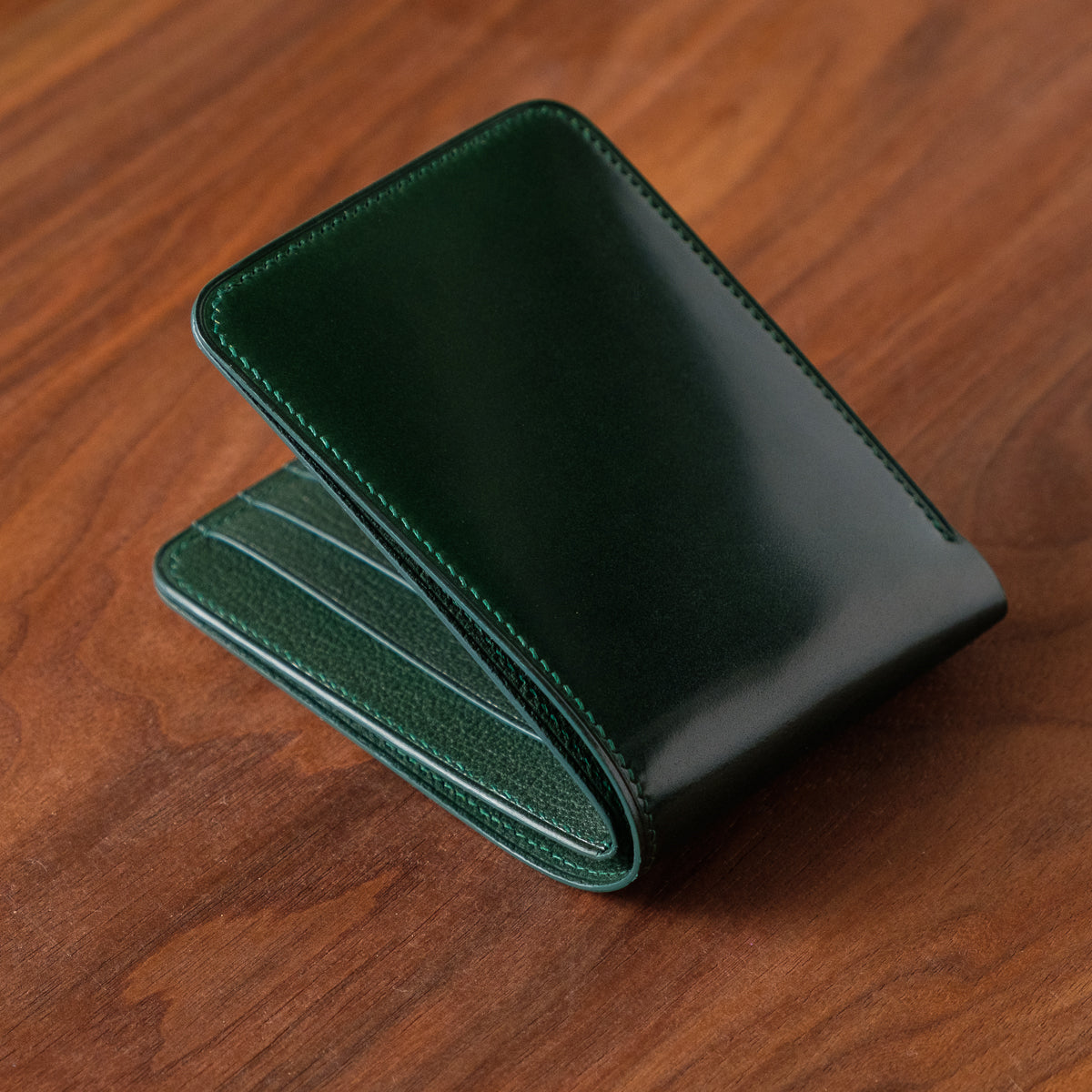 Oak and Honey Leather Goods Shell Cordovan Bifold Wallet